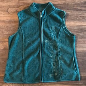 Basic editions embroidered fleece vest